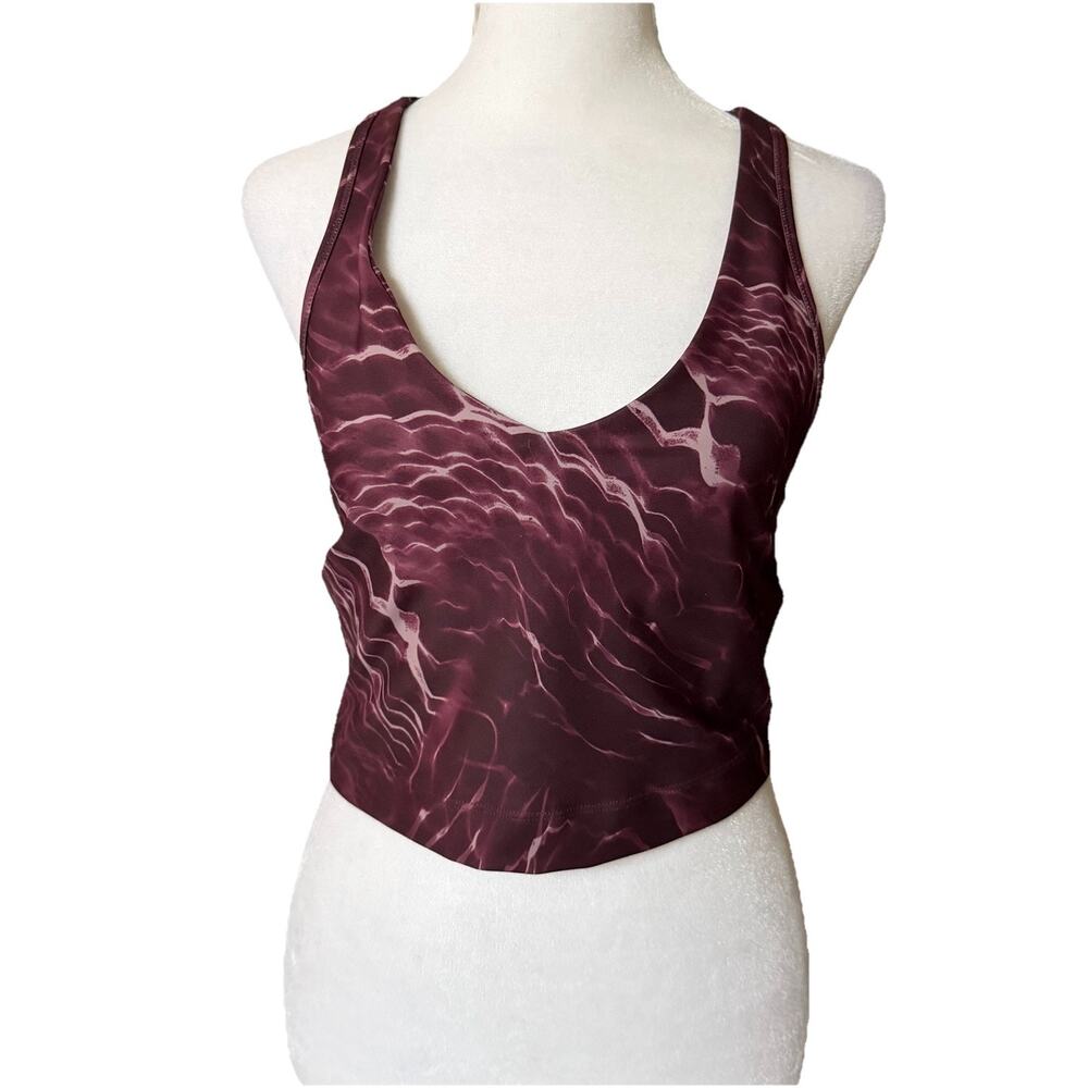 Sage Collective Womens Large Cropped Tank Top Shelf Bra Racerback Vneck Purple
